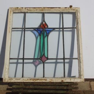 Leaded stain glass windows in Crittall frames